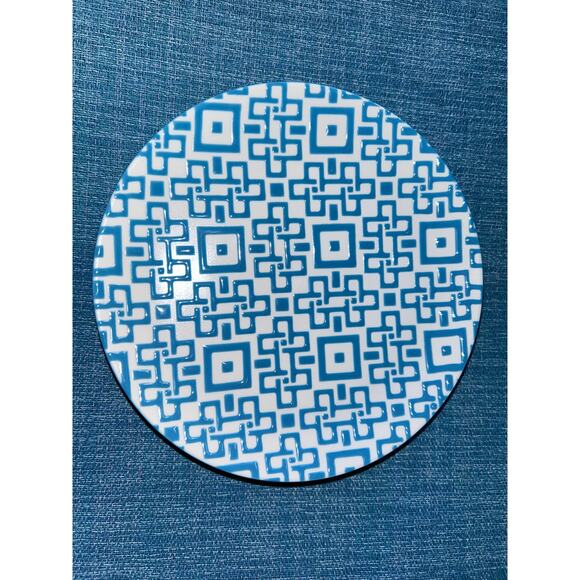 Crate & Barrel turquoise and white Kate Spade lunch/salad plates-6